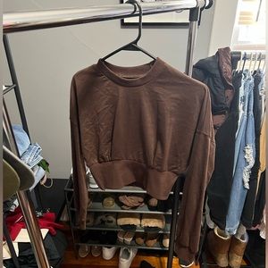 Brown crop sweater